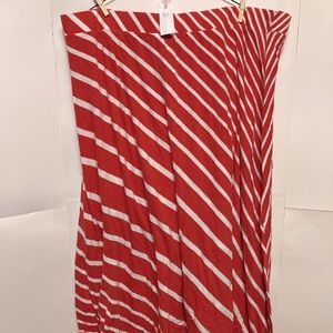 Soft Long Orange and White Stripe skirt